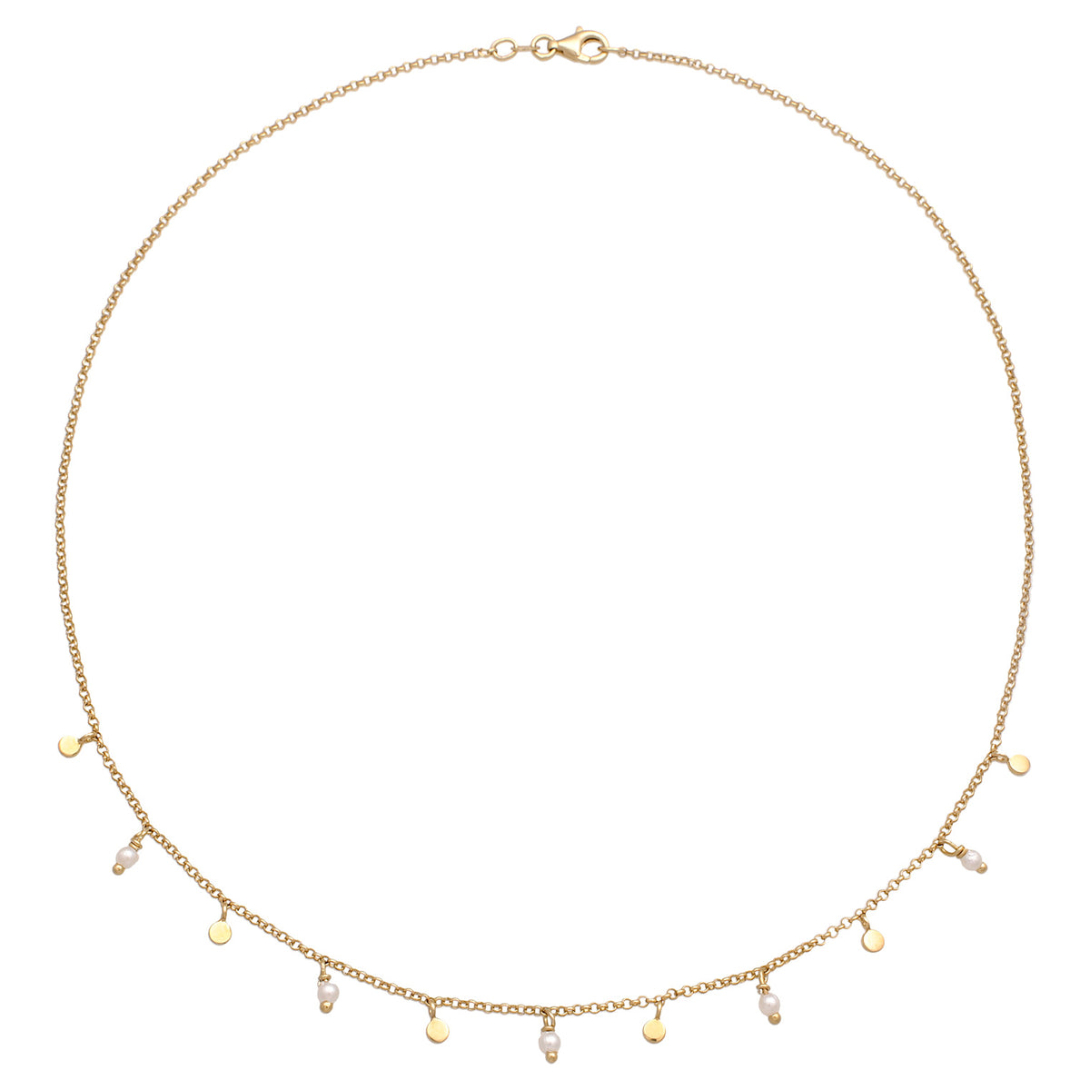 Gold - Elli | Halskette Plättchen | 925er Sterling Silber Vergoldet