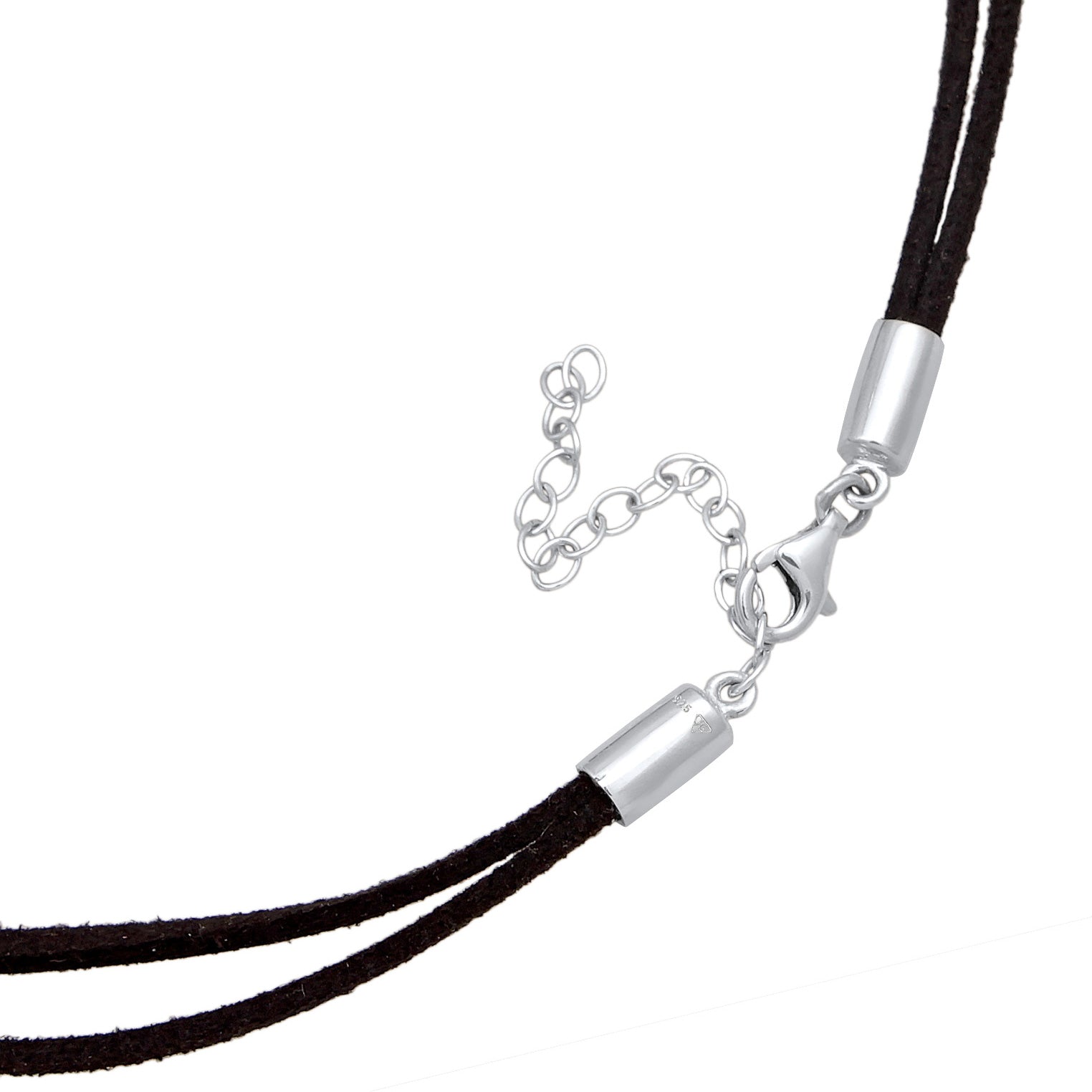 Silber - Elli | Choker Kreis | Kunstleder | 925er Sterling Silber