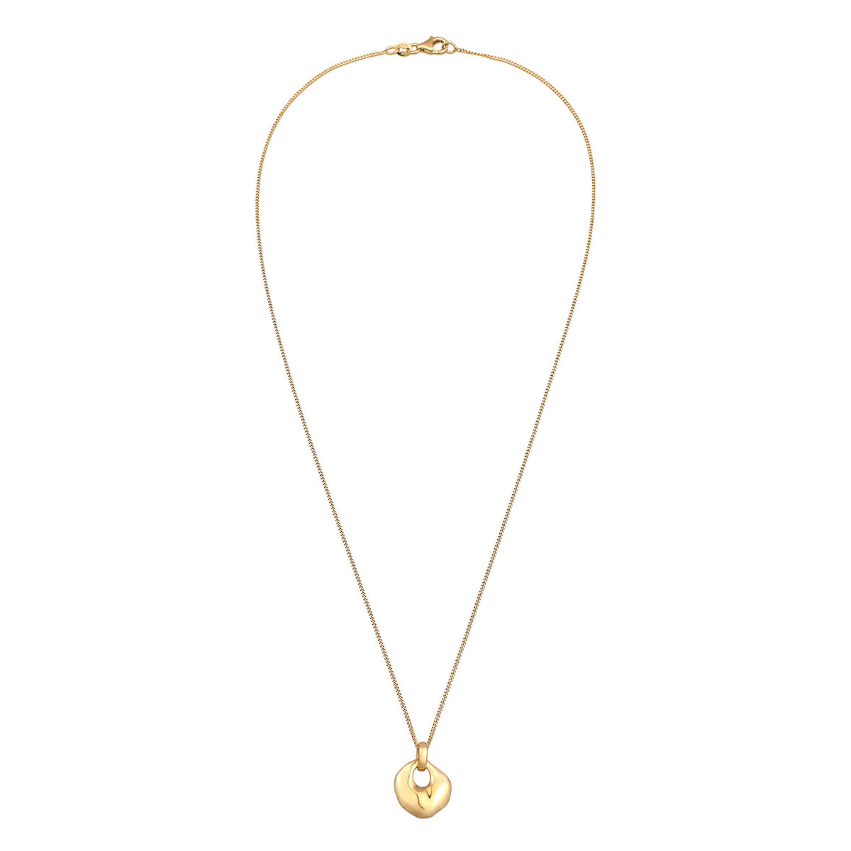 Gold - Elli | Halskette Disc Organic | 925er Sterling Silber Vergoldet