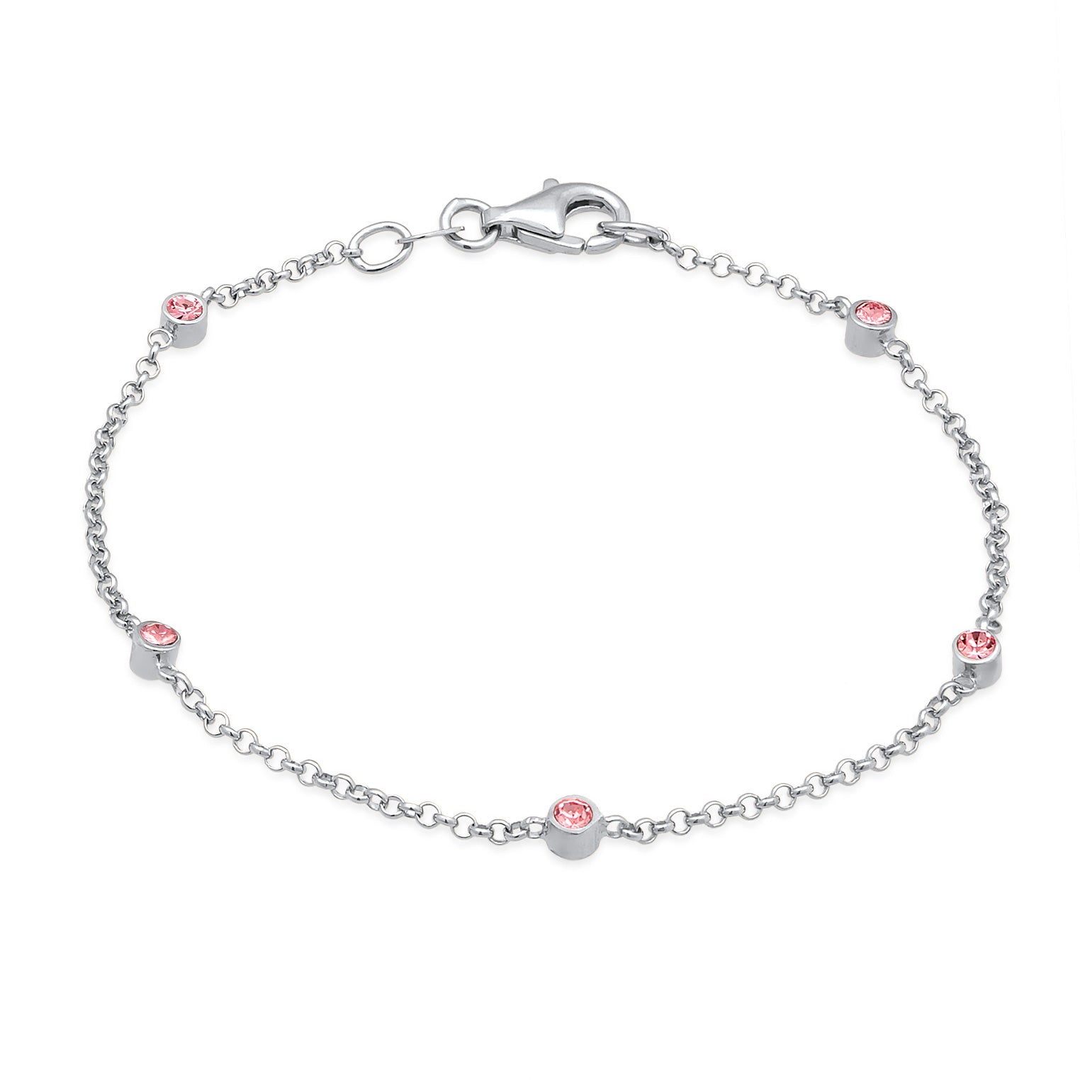 Pink - Elli | Armband | Kristall (Rosa) | 925er Sterling Silber