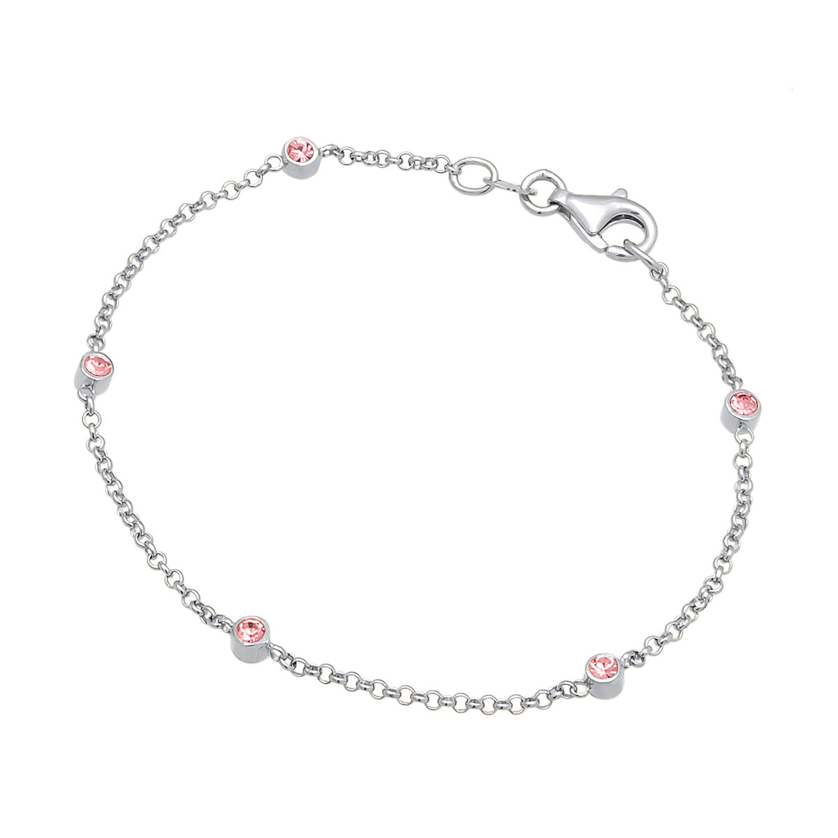 Pink - Elli | Armband | Mit Kristallen von Swarovski® (Rosa) | 925er Sterling Silber