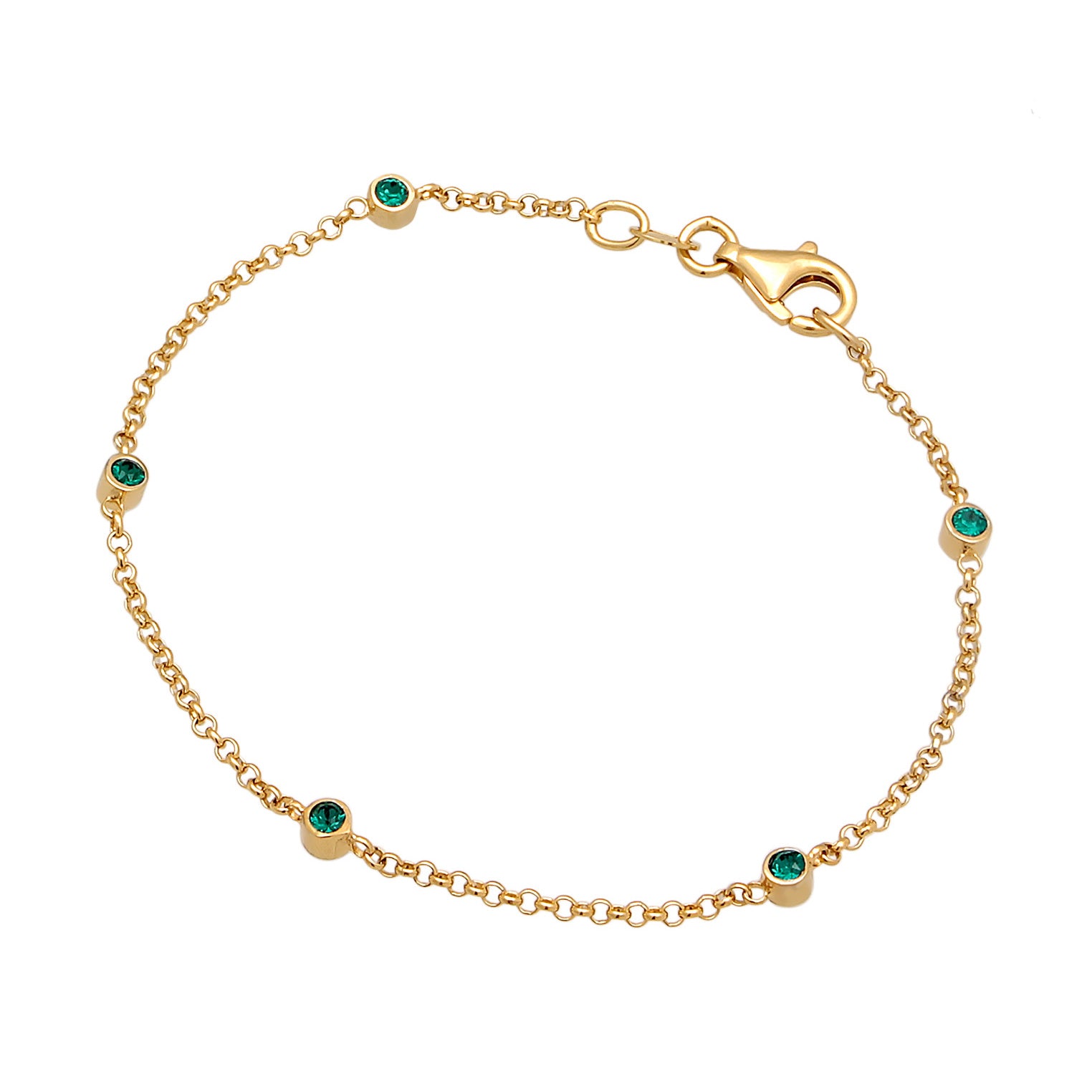 Grün - Elli | Armband | Kristall (Grün) | 925er Sterling Silber Vergoldet