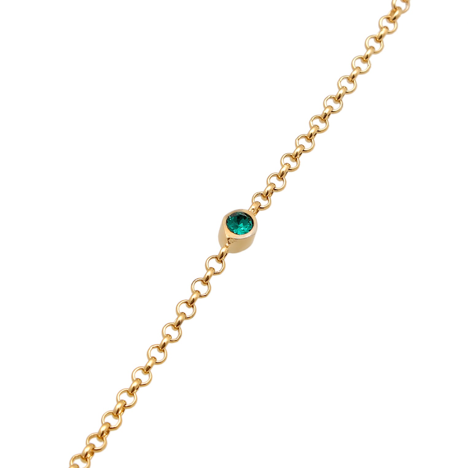 Grün - Elli | Armband | Kristall (Grün) | 925er Sterling Silber Vergoldet