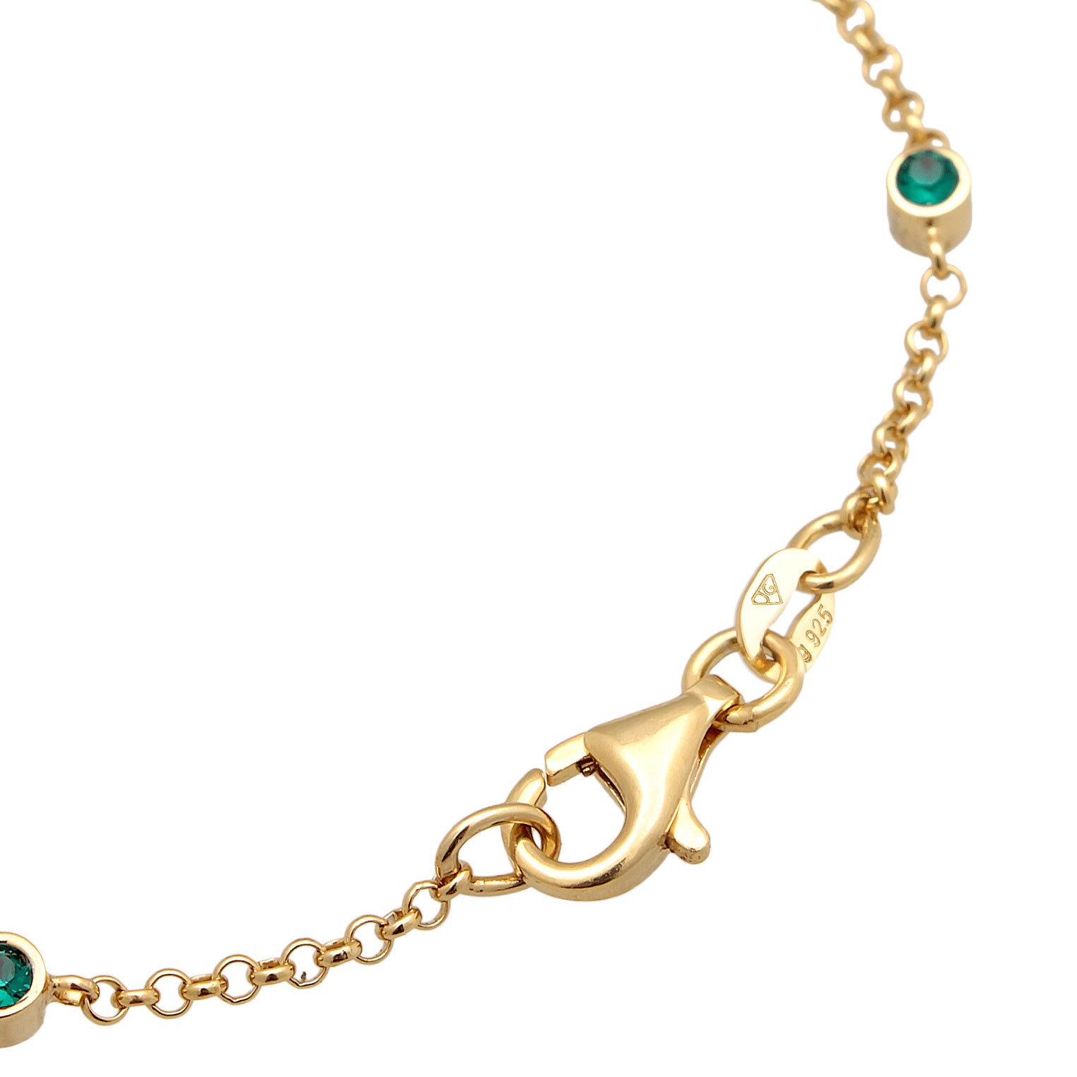 Grün - Elli | Armband | Kristall (Grün) | 925er Sterling Silber Vergoldet