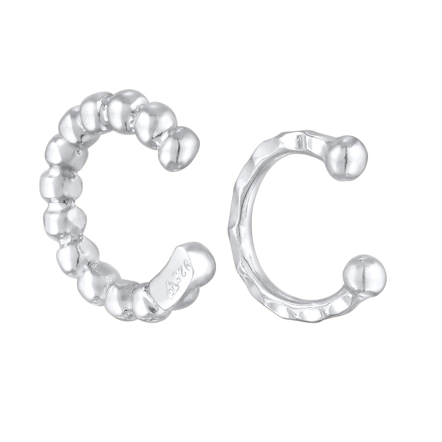 Silber - Elli | Earcuff Set Kugeln | 925er Sterling Silber