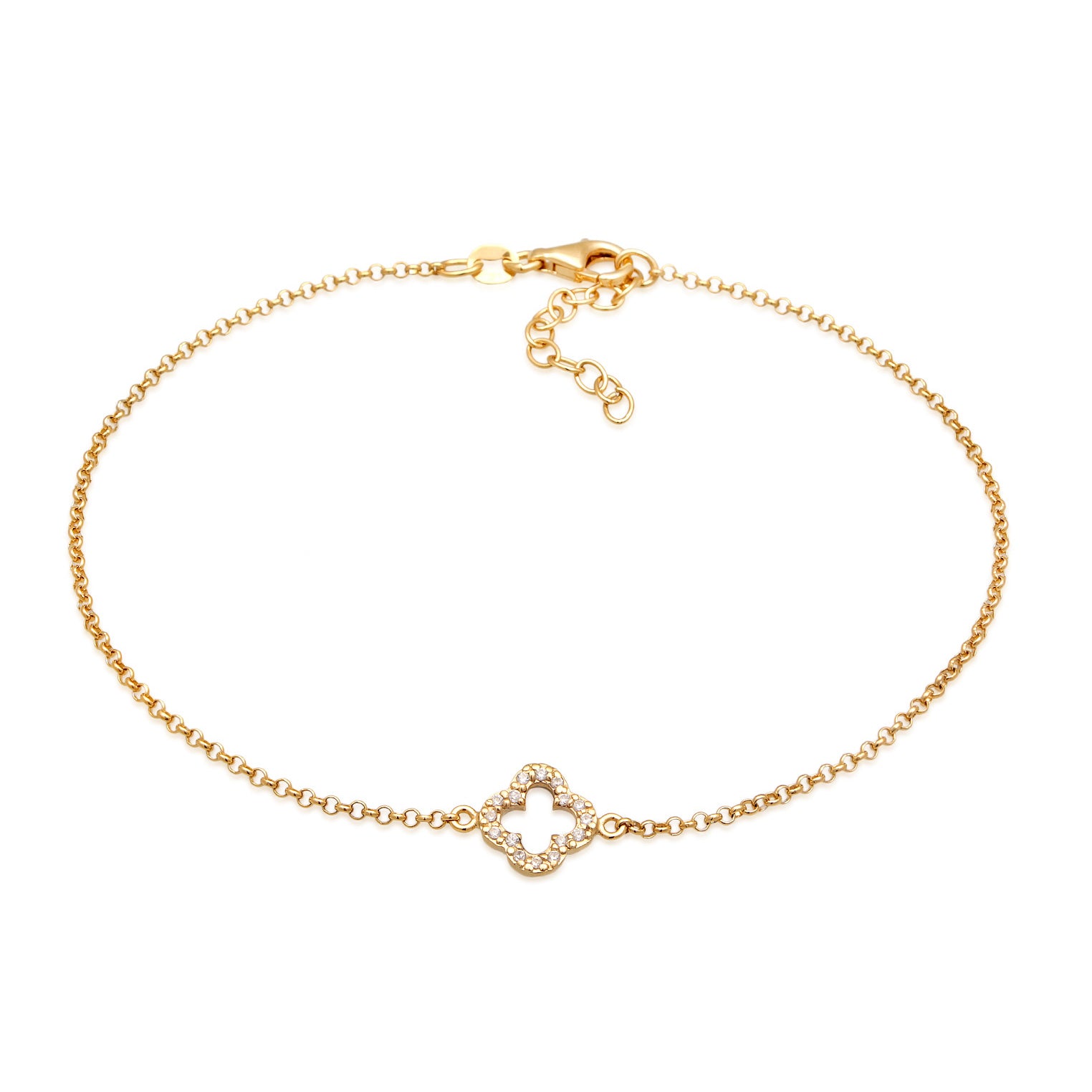 Gold - Elli | Armband Kleeblatt Symbol | 925er Sterling Silber Vergoldet