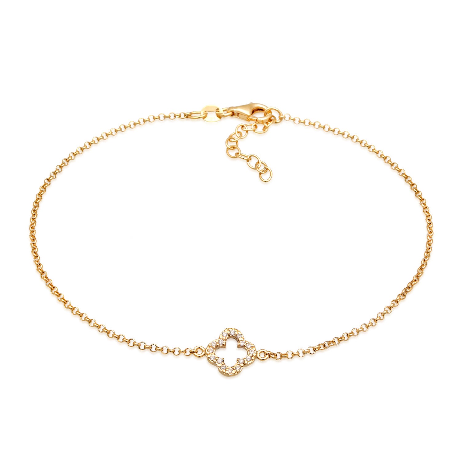 Gold - Elli | Armband Kleeblatt Symbol | 925er Sterling Silber Vergoldet