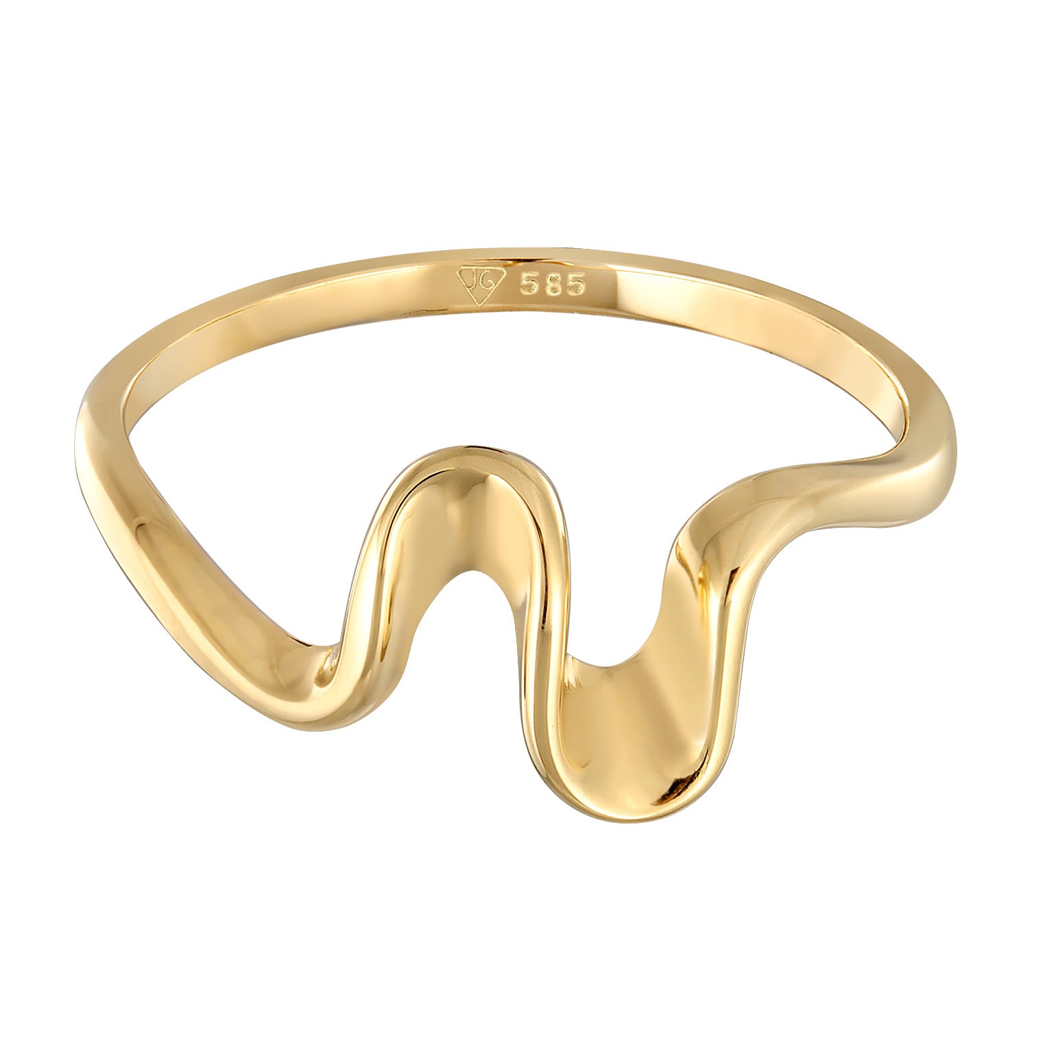 Gold - Elli PREMIUM | Ring Welle Organic | 585er Gelbgold