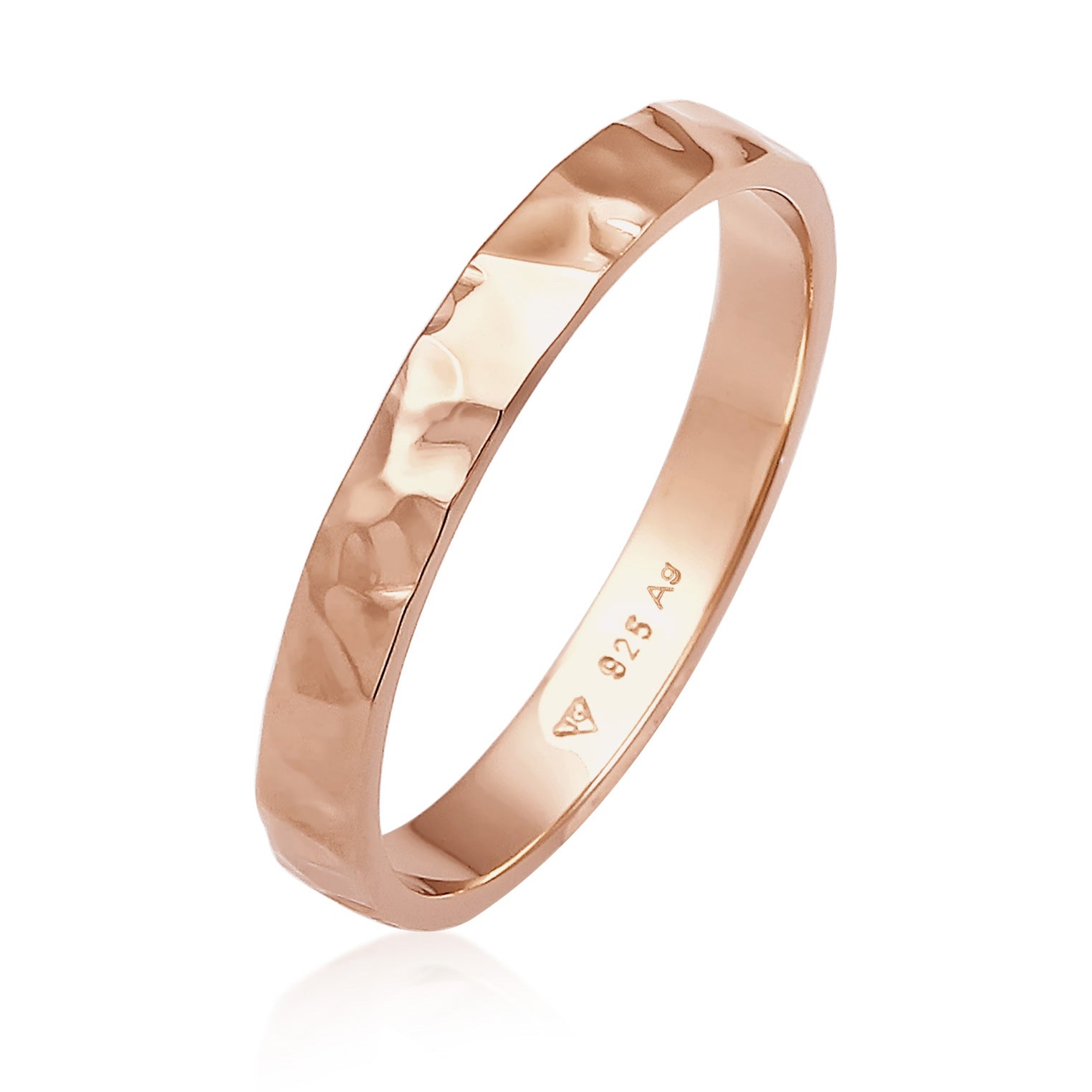 Roségold - Elli | Bandring Organic | 925er Sterling Silber Rosévergoldet