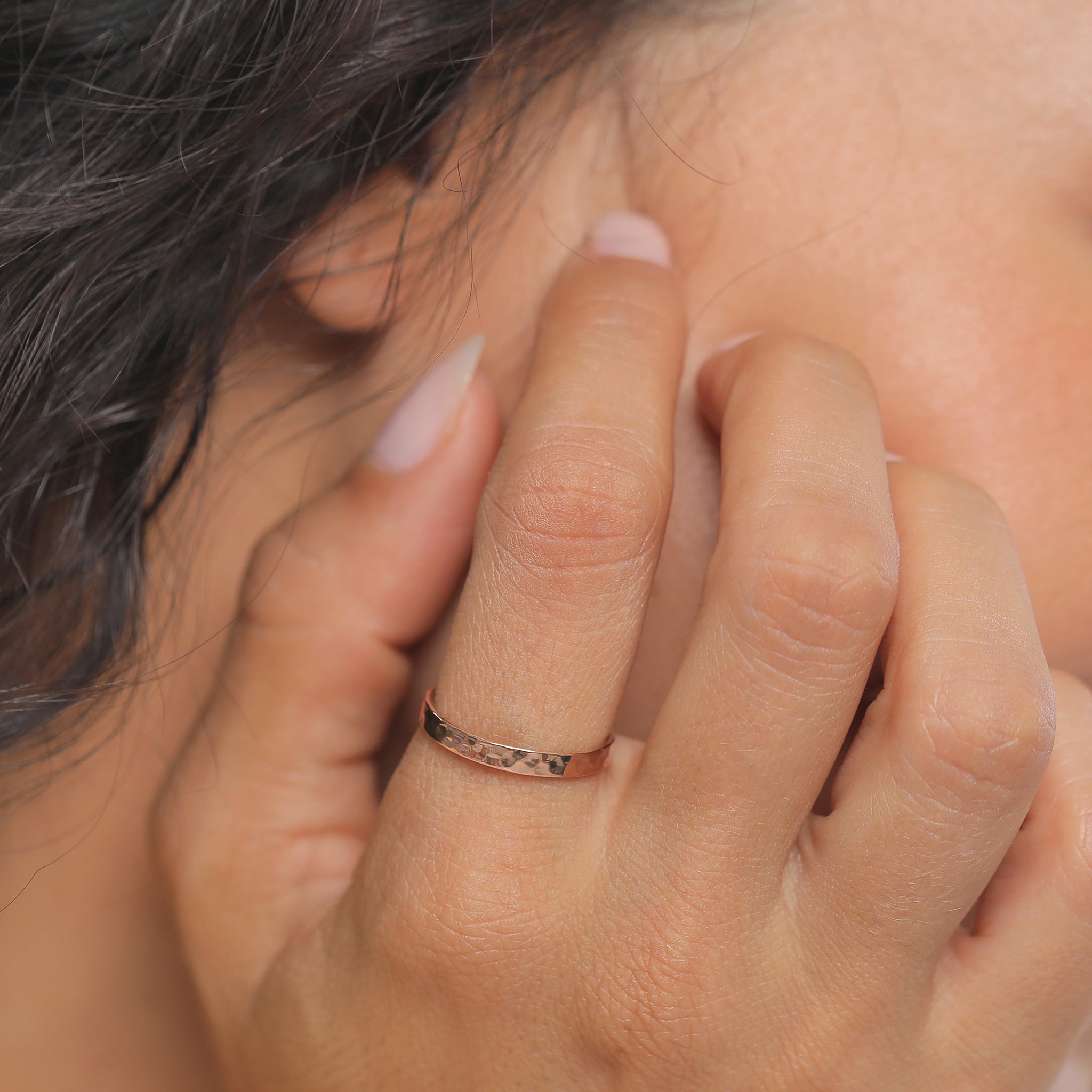 Roségold - Elli | Bandring Organic | 925er Sterling Silber Rosévergoldet