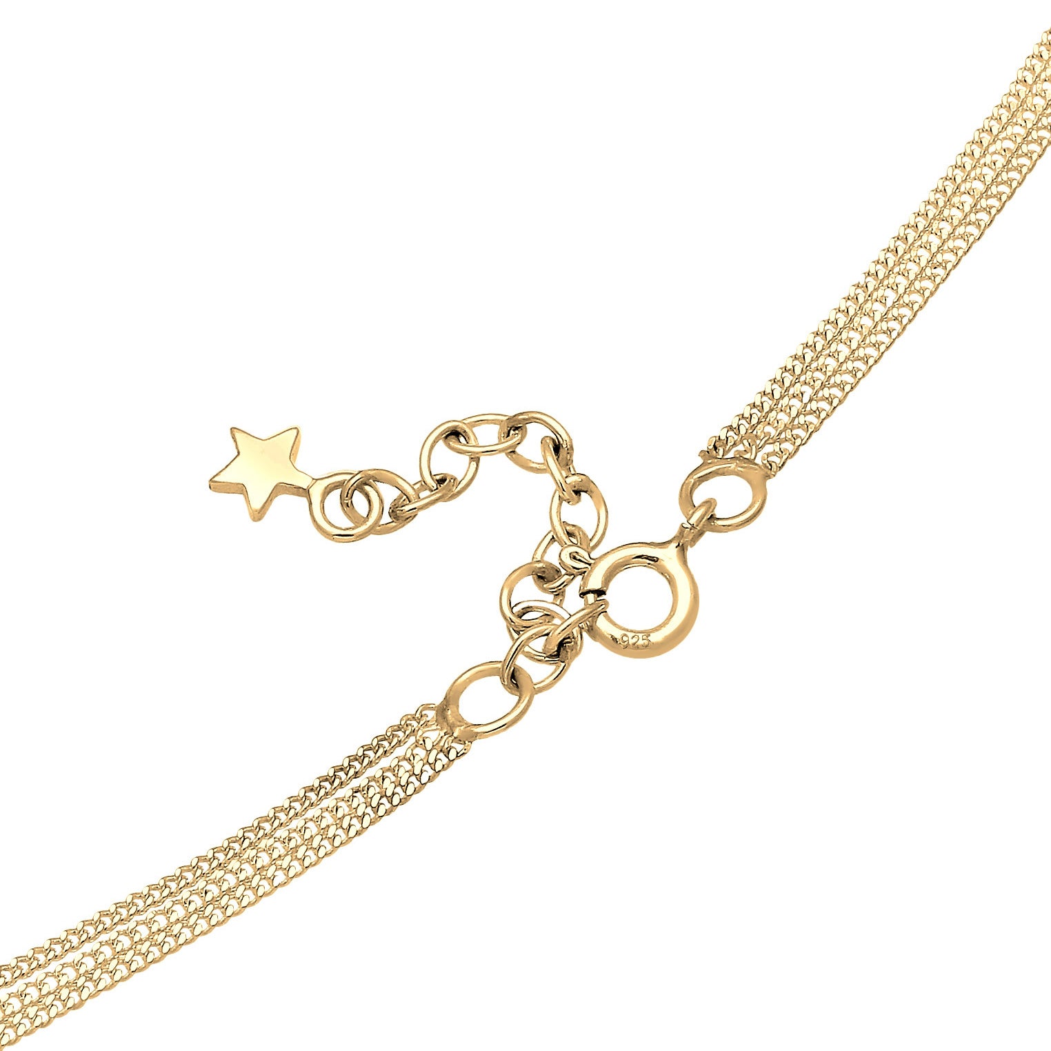 Gold - Elli | Layer-Halskette Astro | Kristall (Weiß) | 925er Sterling Silber Vergoldet