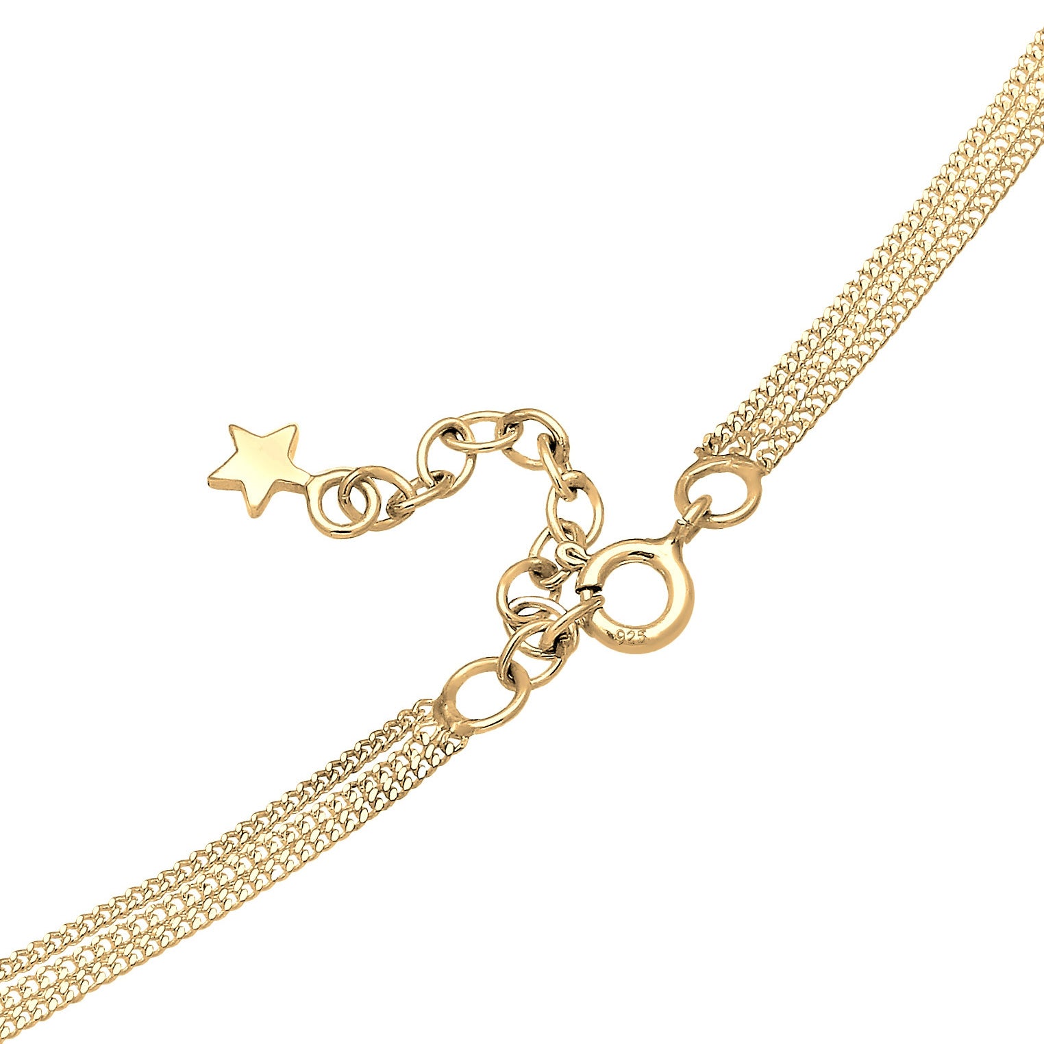 Gold - Elli | Layer-Halskette Astro | Mit Kristallen von Swarovski® (Weiß) | 925er Sterling Silber Vergoldet