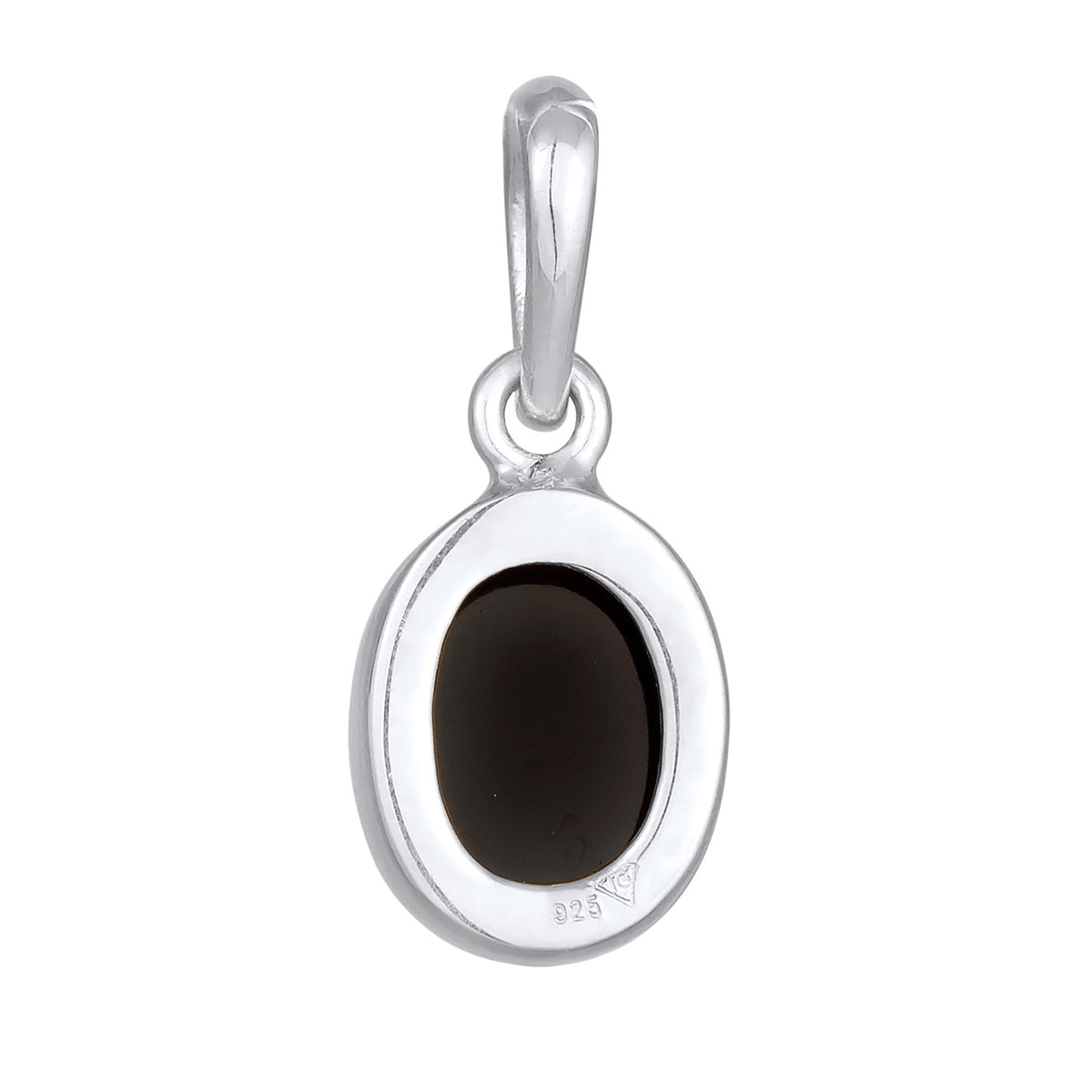 Silber - Elli | Charm Oval | Onyx (Schwarz) | 925 Sterling Silber