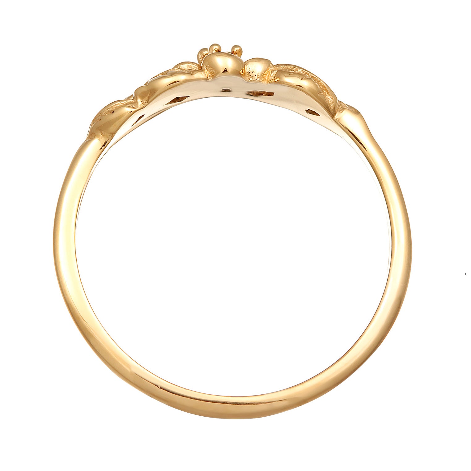 Gold - Elli | Ring Elegant | Synth. Rubin (Rot) | 925er Sterling Silber Vergoldet