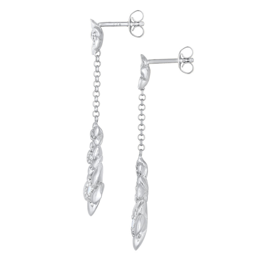 Earrings flowers | Zirconia (White)