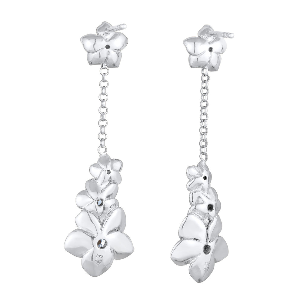 Earrings flowers | Zirconia (White)