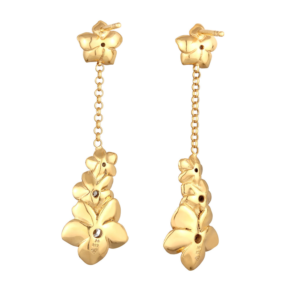 Earrings flowers | Zirconia (White)