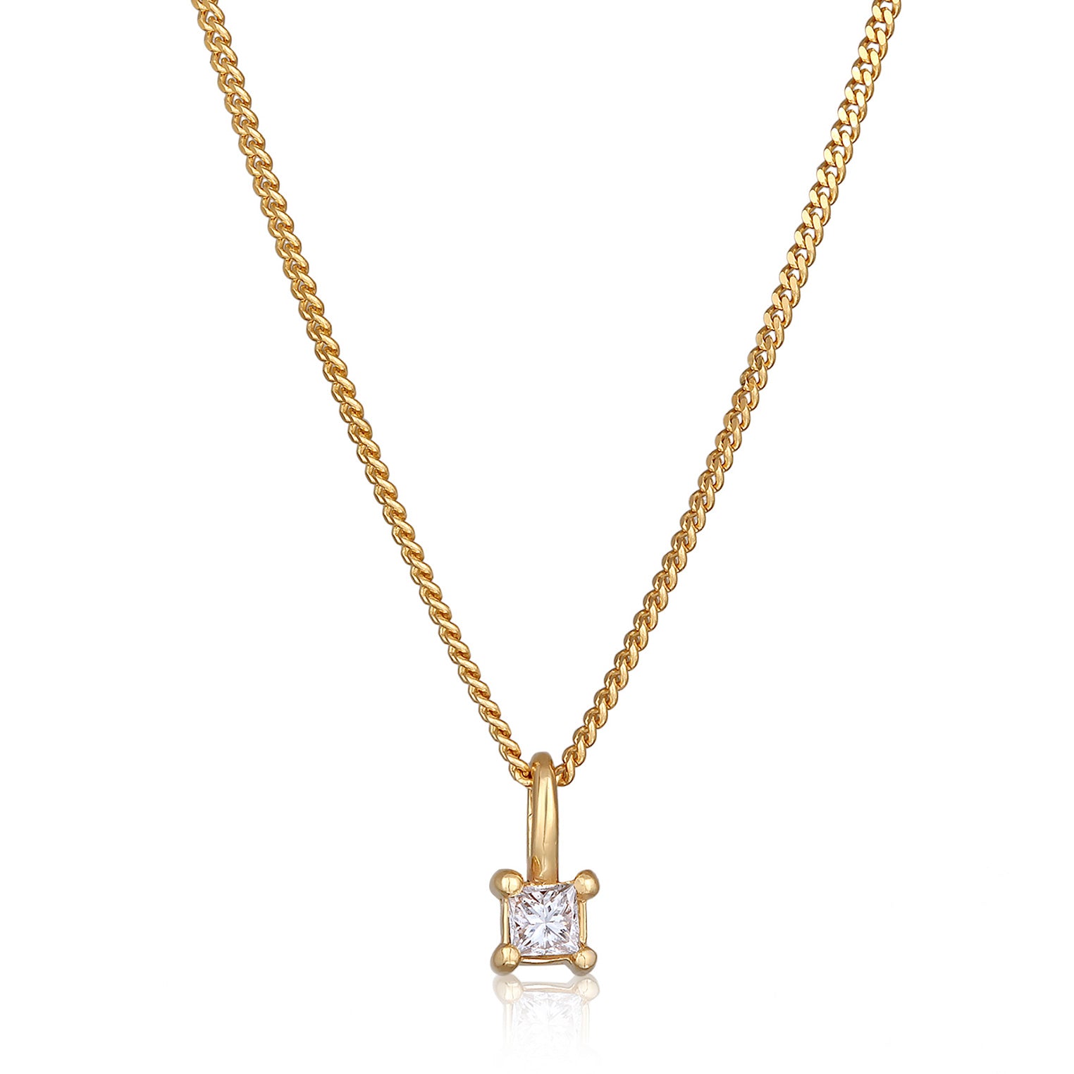 Gold - Elli DIAMONDS | Solitär-Halskette | Diamant (Weiß, 0.1 ct.) | 925er Sterling Silber Vergoldet