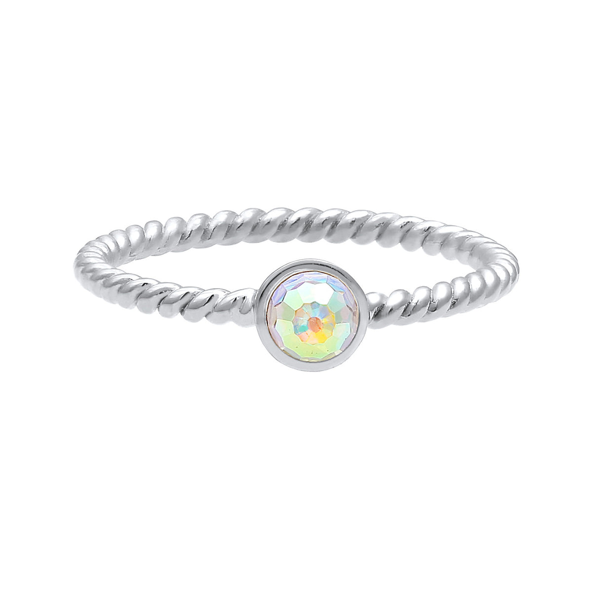 Silber - Elli | Solitär-Ring | Mit Kristallen von Swarovski® (Weiß) | 925 Sterling Silber
