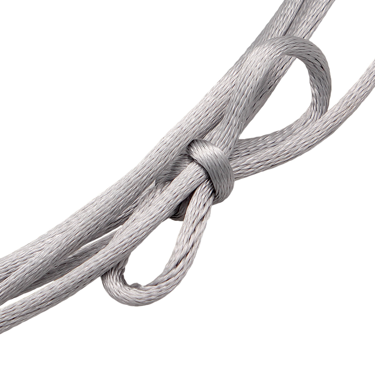 Grau - Elli | Choker Tropfen Anhänger | Satin (Grau) | 925er Sterling Silber