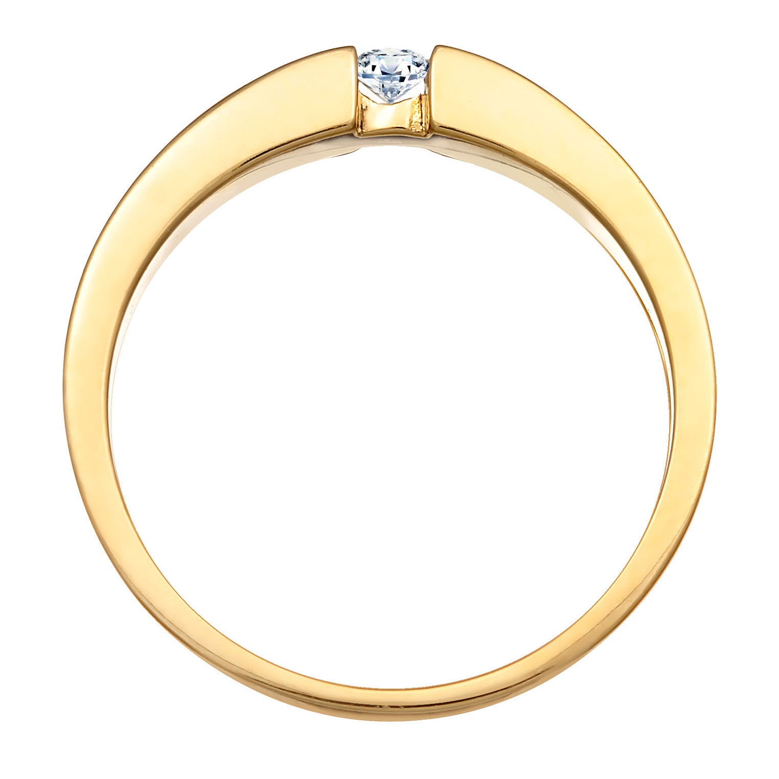 Gold - Elli DIAMONDS | Solitär-Ring | Diamant (Weiß, 0.06 ct.) | 925er Sterling Silber Vergoldet