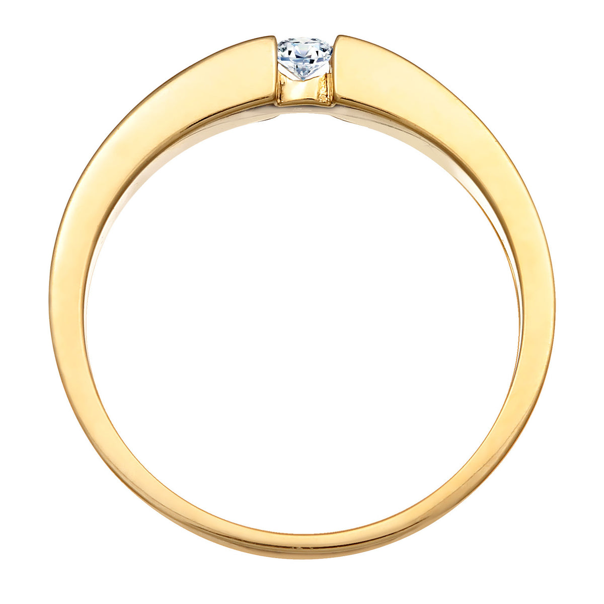 Gold - Elli DIAMONDS | Solitär-Ring | Diamant (Weiß, 0.06 ct.) | 925er Sterling Silber Vergoldet