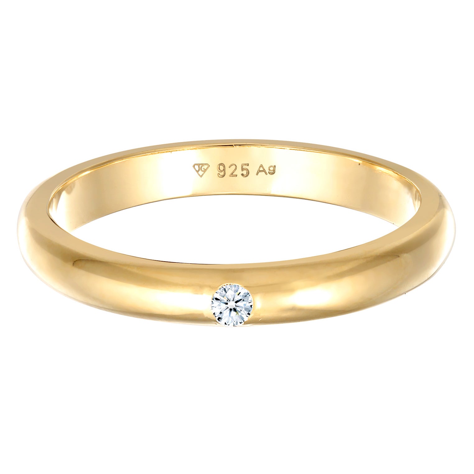Gold - Elli DIAMONDS | Verlobungsring | Diamant (Weiß, 0.03 ct.) | 925er Sterling Silber Vergoldet