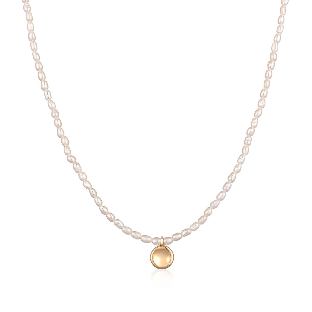 Gold - Elli PREMIUM | Halskette Anhänger | Süßwasserperle | 925er Sterling Silber Vergoldet