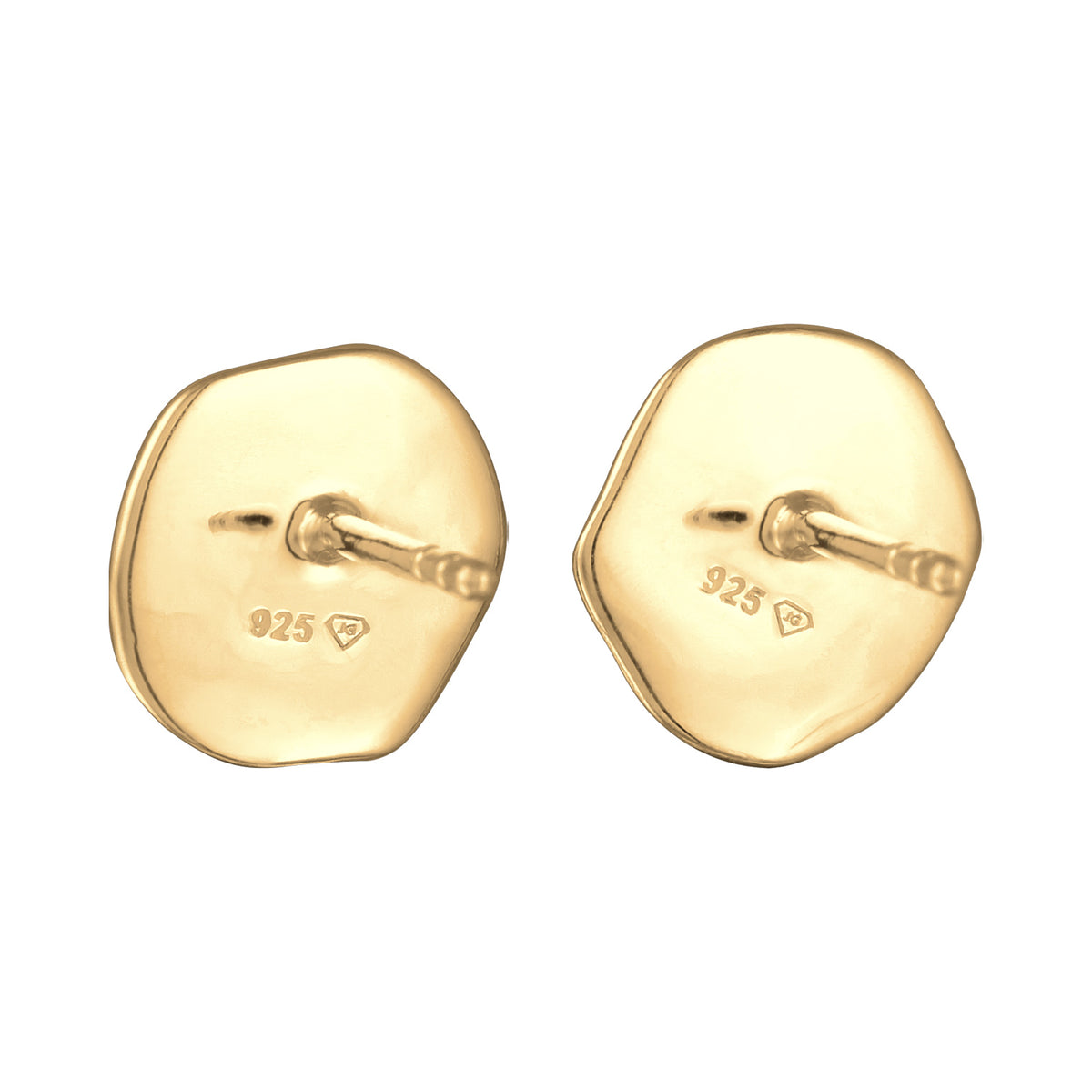 Silber - Elli PREMIUM | Ohrstecker Organic | Süßwasserperle | 925er Sterling Silber Vergoldet