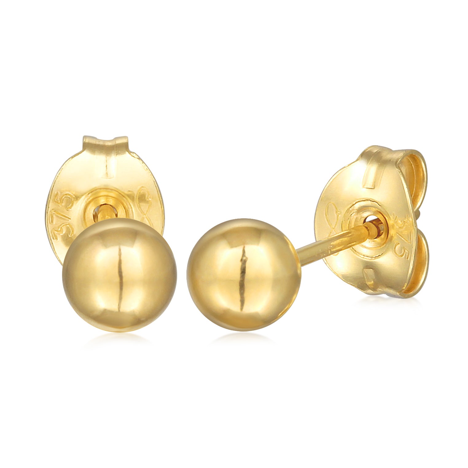 Gold - Elli PREMIUM | Ohrstecker Kugel | 375er Gelbgold
