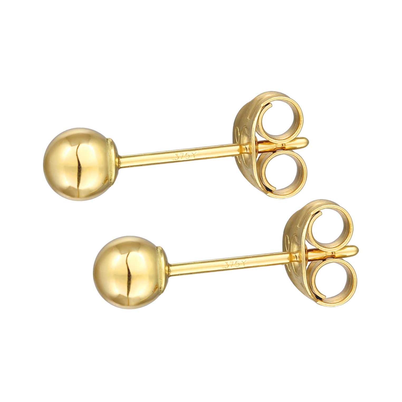 Gold - Elli PREMIUM | Ohrstecker Kugel | 375er Gelbgold