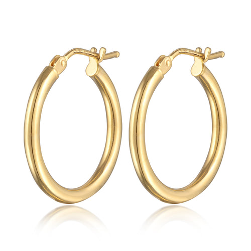 Gold - Elli PREMIUM | Creolen Basic | 375er Gelbgold