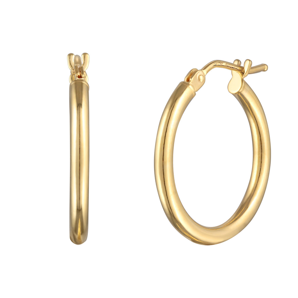 Gold - Elli PREMIUM | Creolen Basic | 375er Gelbgold