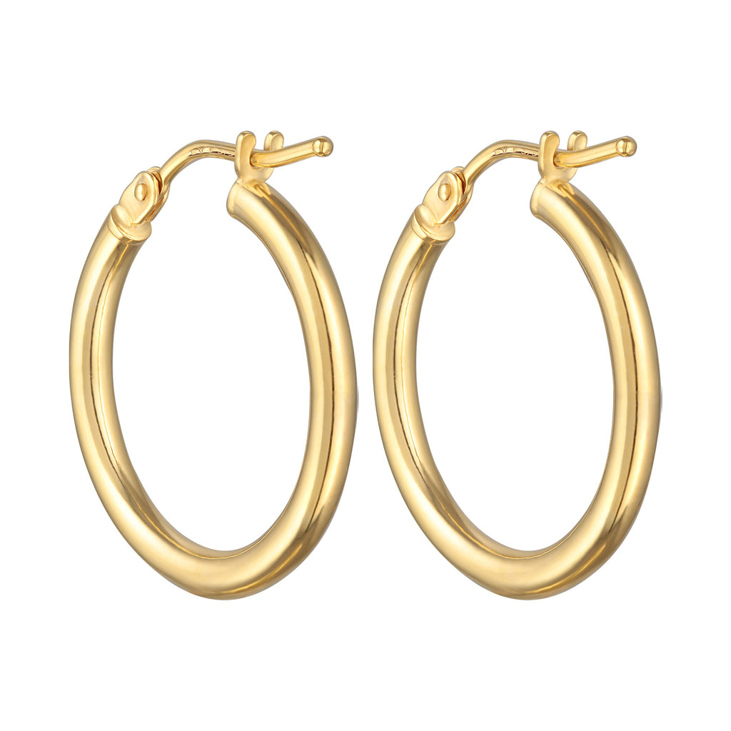 Gold - Elli PREMIUM | Creolen Basic | 375er Gelbgold