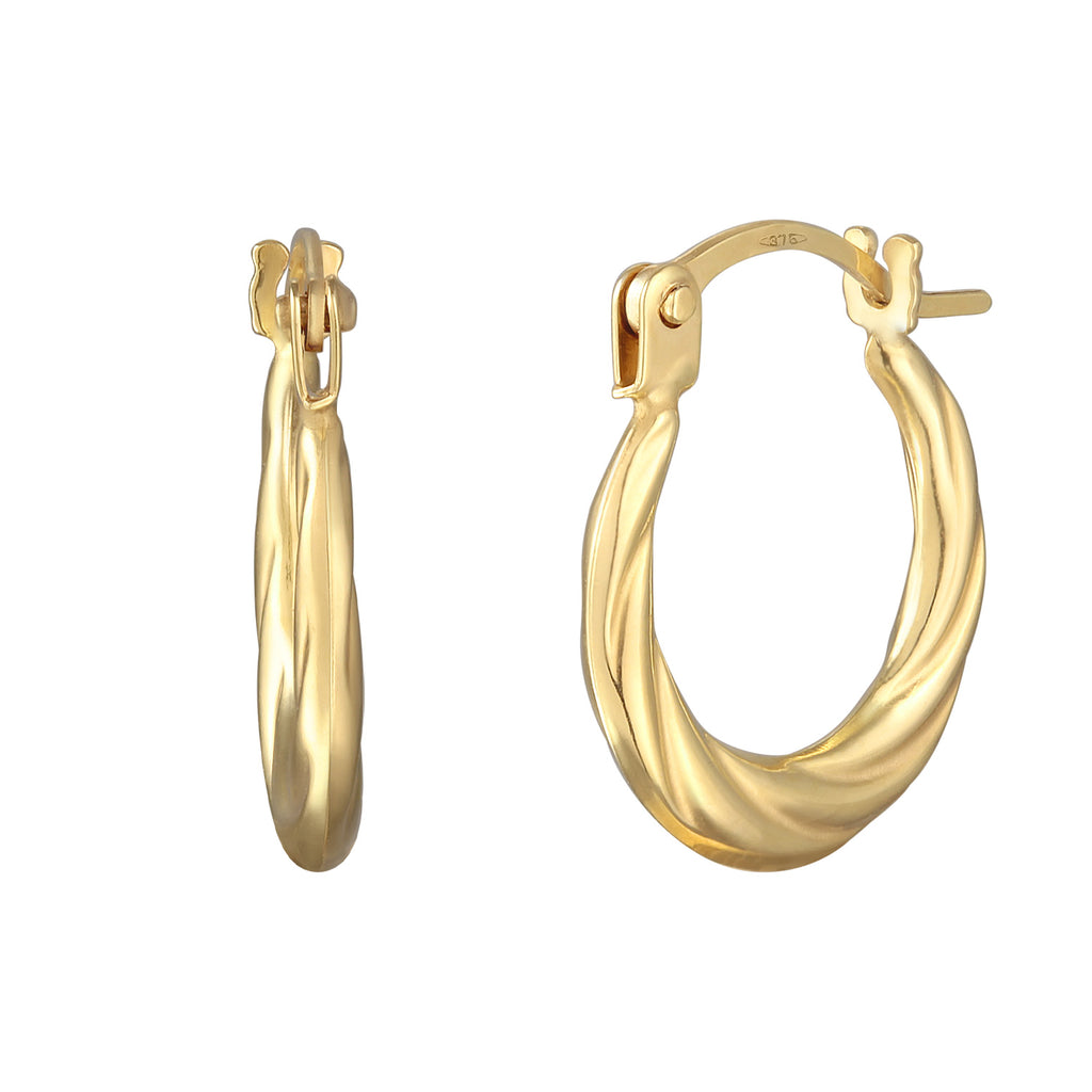 Gold - Elli PREMIUM | Creolen Twisted | 375er Gelbgold