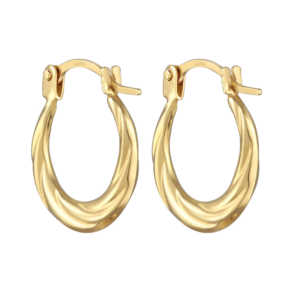 Gold - Elli PREMIUM | Creolen Twisted | 375er Gelbgold