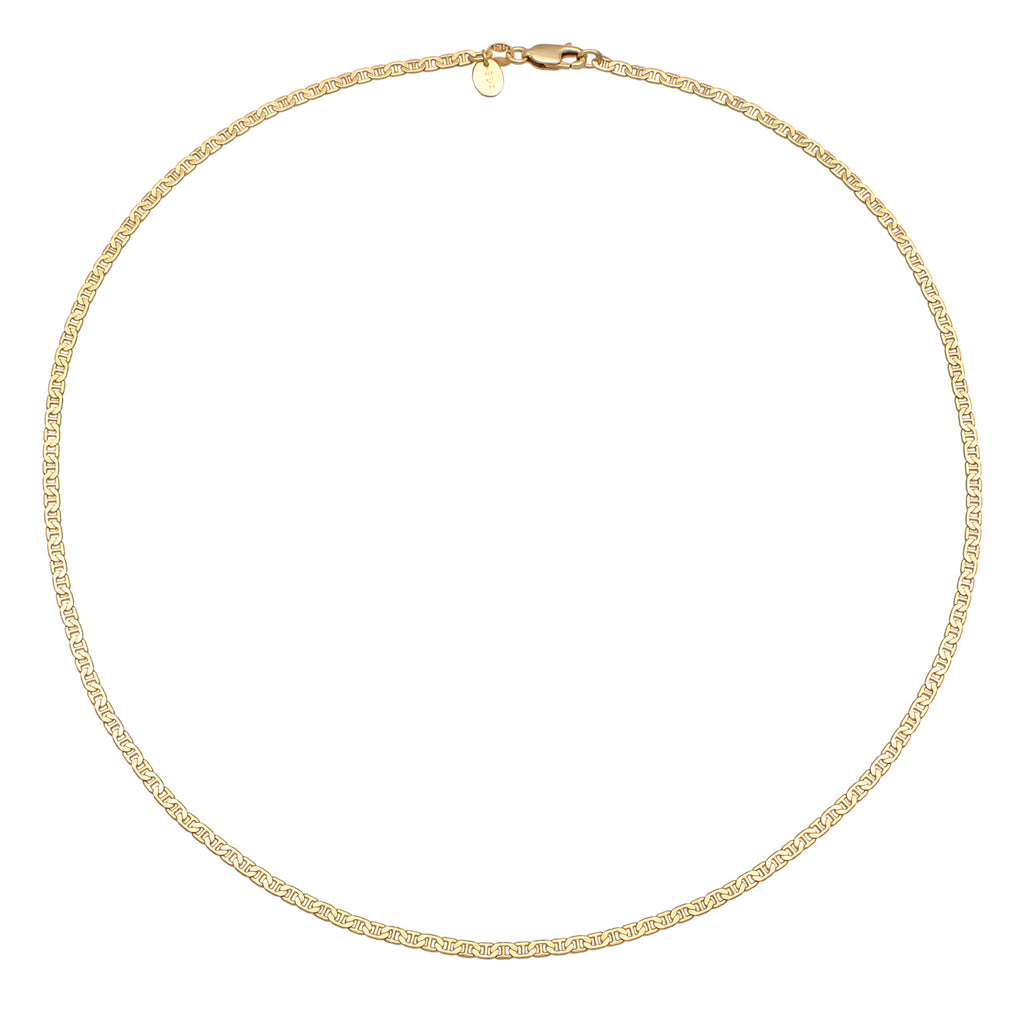 Gold - Elli PREMIUM | Panzer-Halskette Basic | 925er Sterling Silber Vergoldet