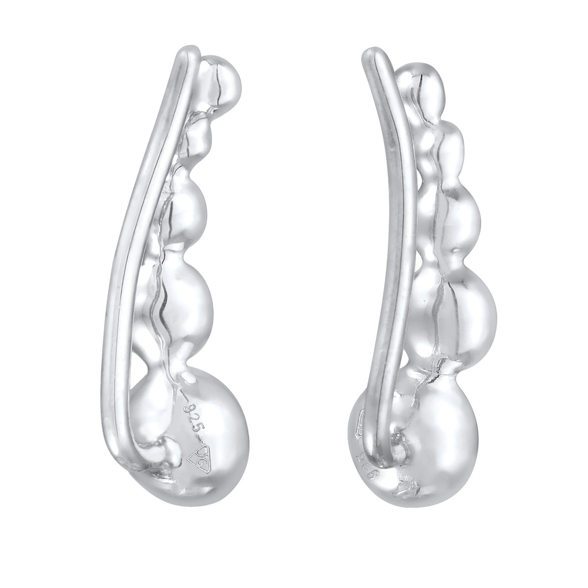 Schwarz - Elli | Earclimber | Kristall (Schwarz) | 925er Sterling Silber