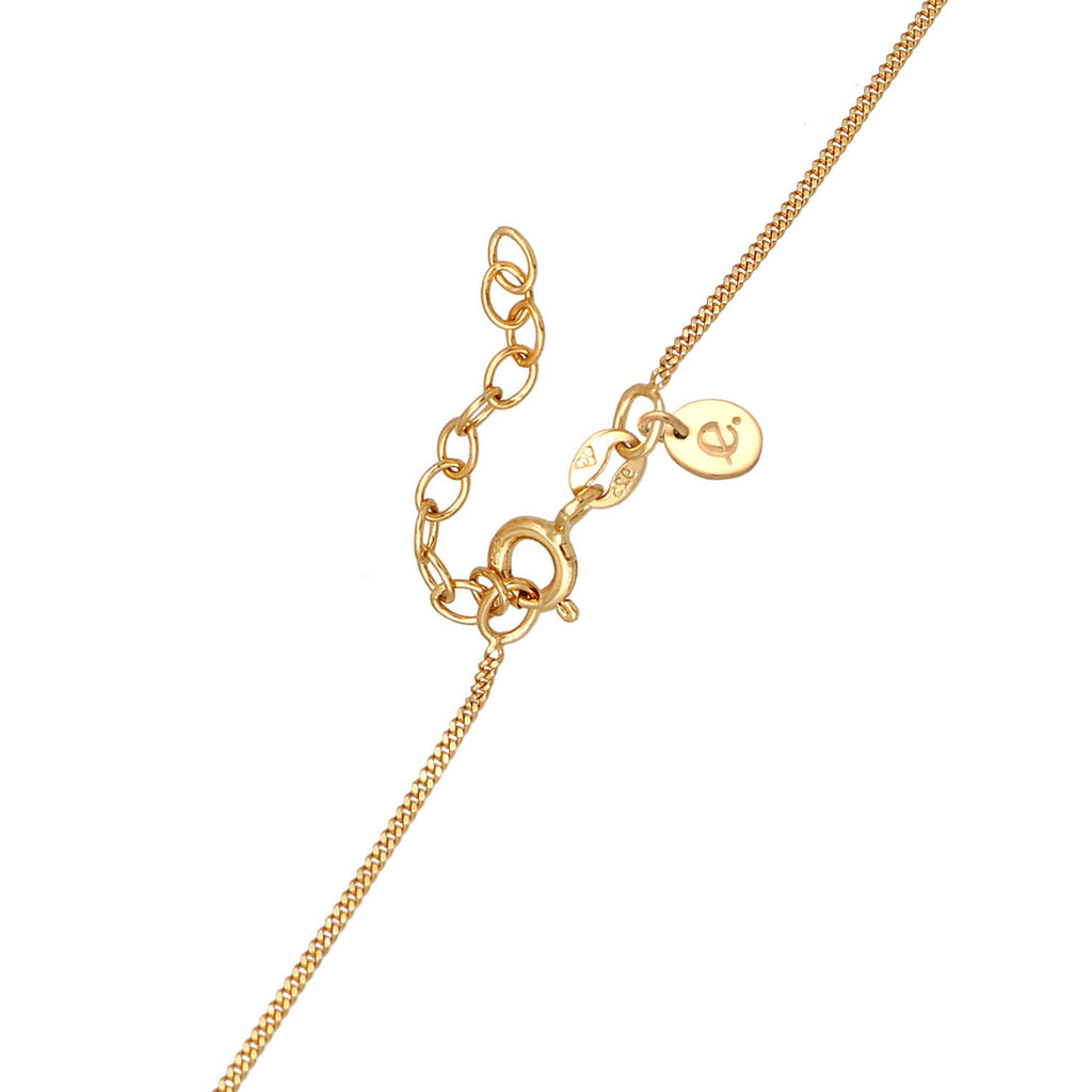 Gold - Elli PREMIUM | Schmuckset Solitär | Mondstein (Rosa) | 925er Sterling Silber Vergoldet