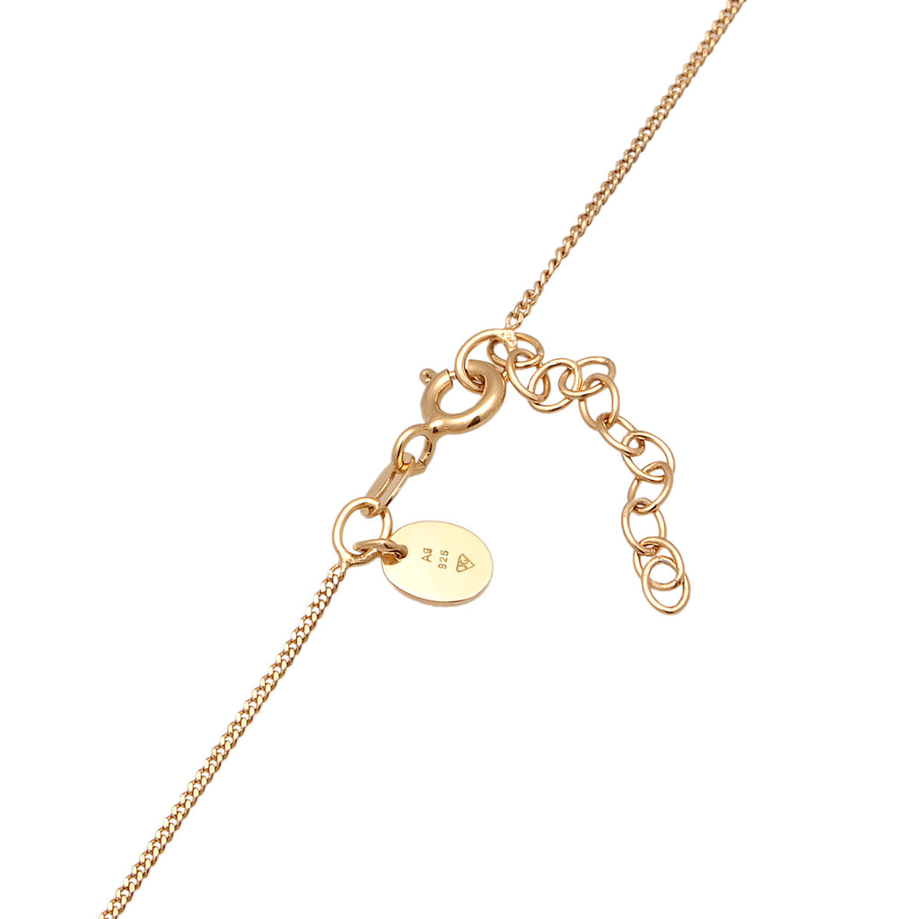 Gold - Elli PREMIUM | Schmuckset Solitär | Mondstein (Rosa) | 925er Sterling Silber Vergoldet