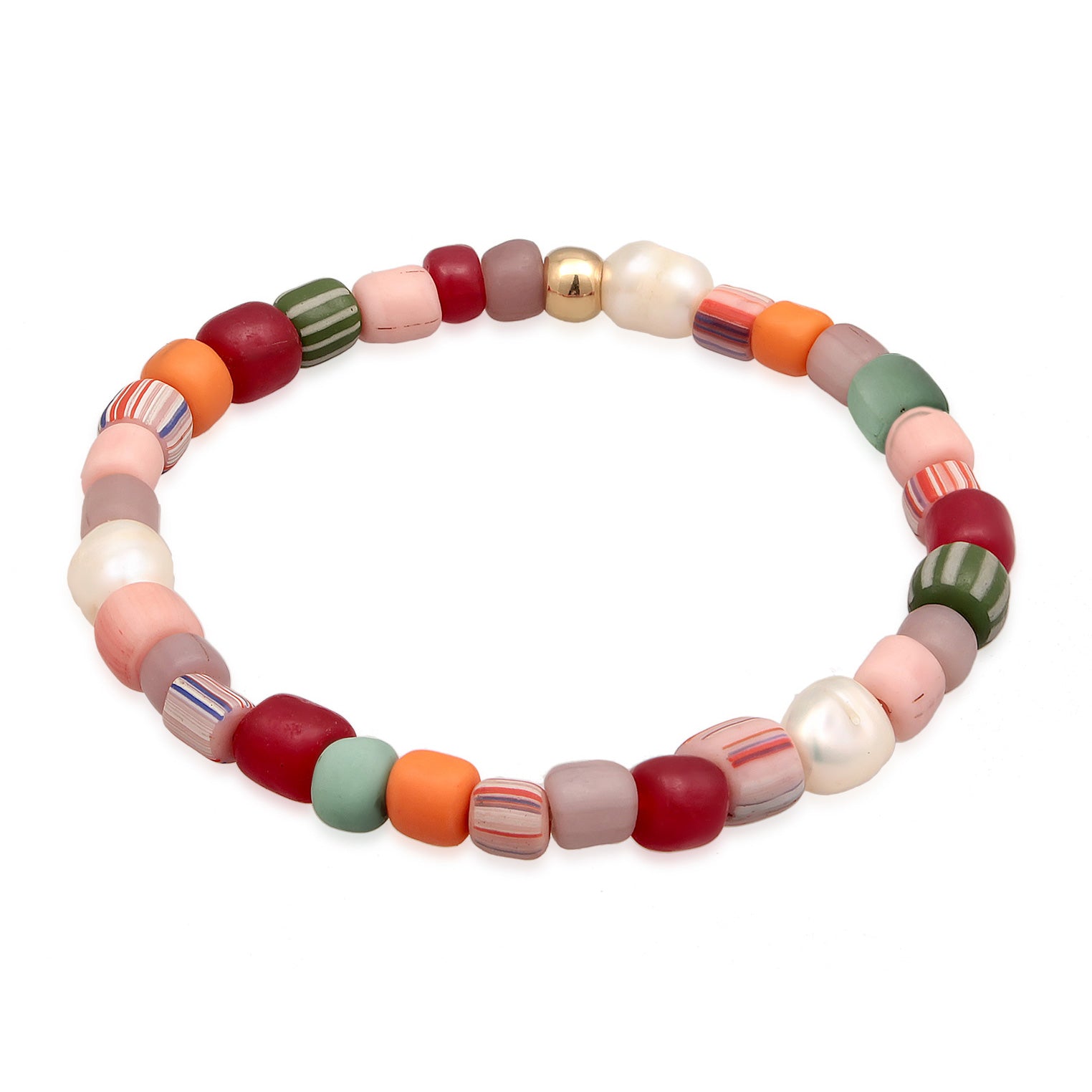 Zweifarbig - Elli | Armband Beads Bunt | Süßwasserperlen | 925er Sterling Silber