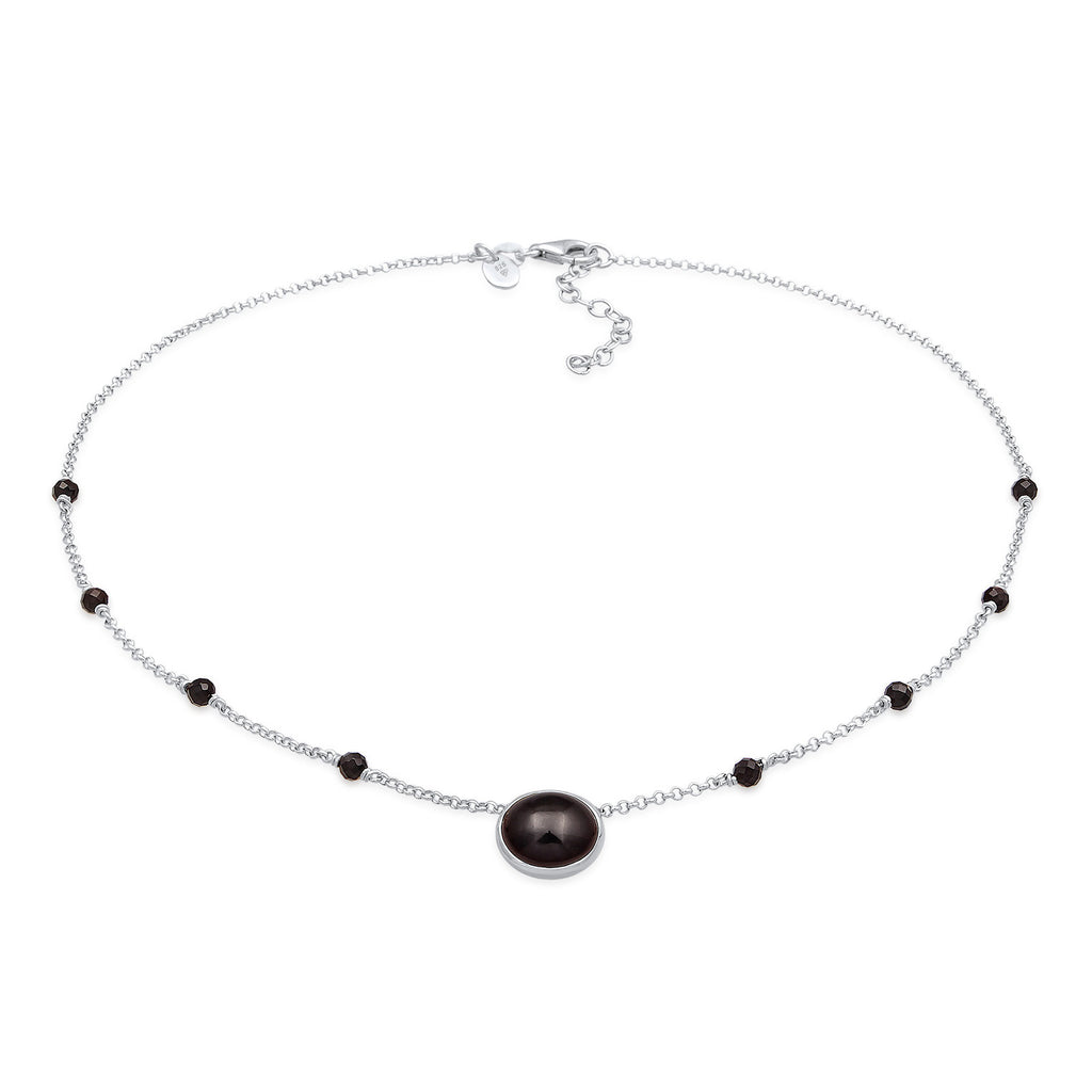 Silber - Elli PREMIUM | Choker Perlen | Onyx (Schwarz) | 925er Sterling Silber