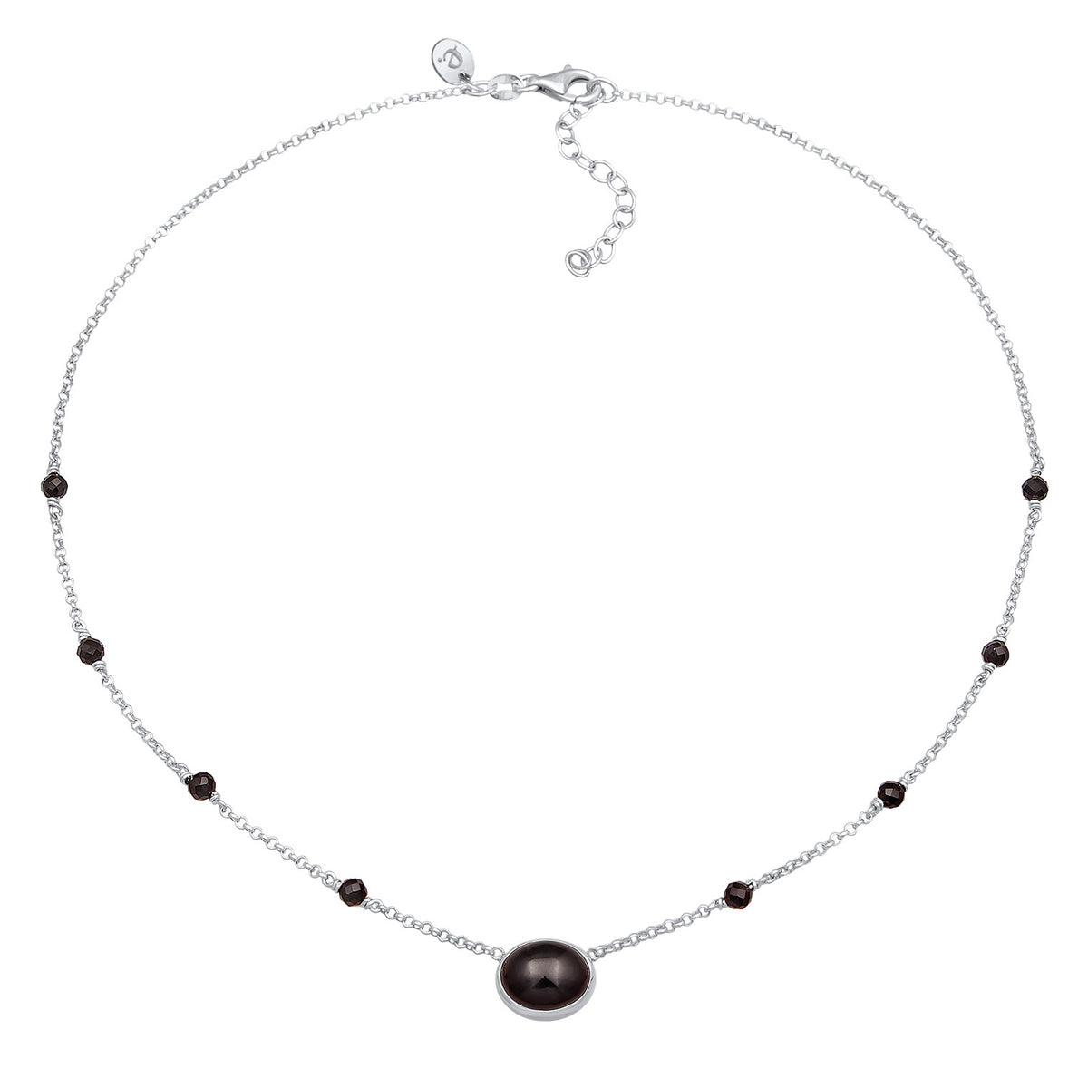 Silber - Elli PREMIUM | Choker Perlen | Onyx (Schwarz) | 925er Sterling Silber