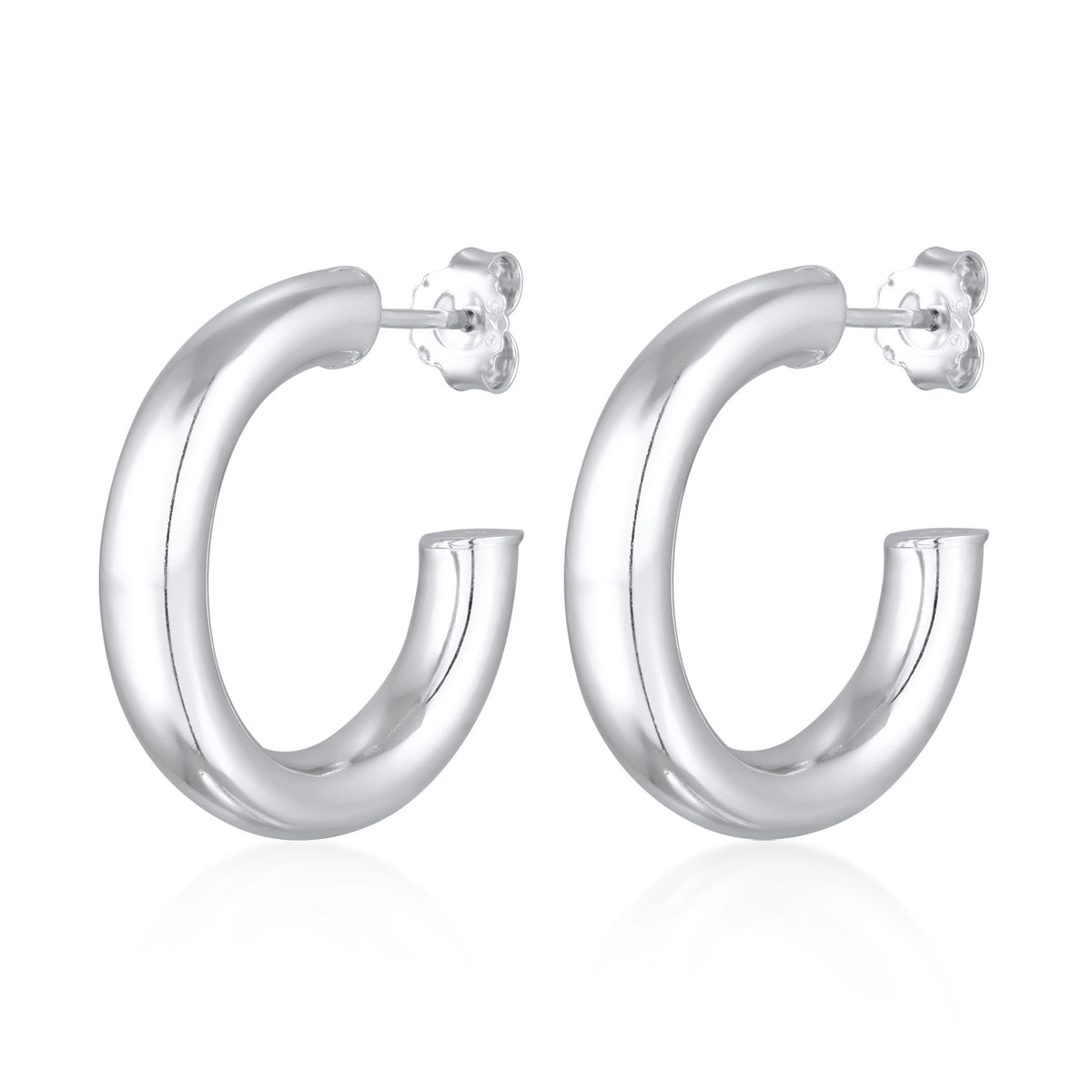 Silber - Elli PREMIUM | Creolen Stecker Basic | 925er Sterling Silber