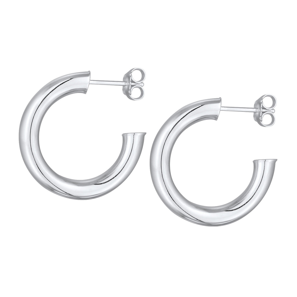 Silber - Elli PREMIUM | Creolen Stecker Basic | 925er Sterling Silber