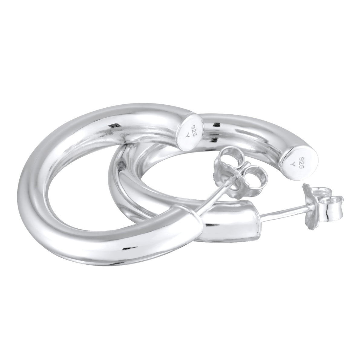 Silber - Elli PREMIUM | Creolen Stecker Basic | 925er Sterling Silber