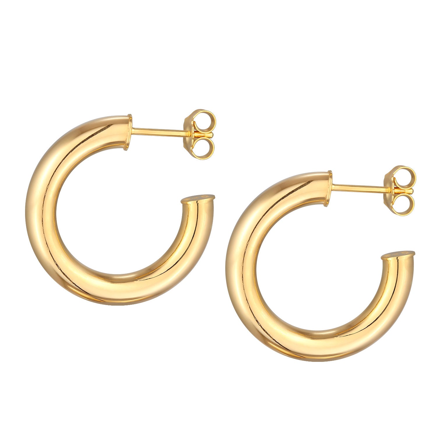 Gold - Elli PREMIUM | Creolen Stecker Basic | 925er Sterling Silber Vergoldet