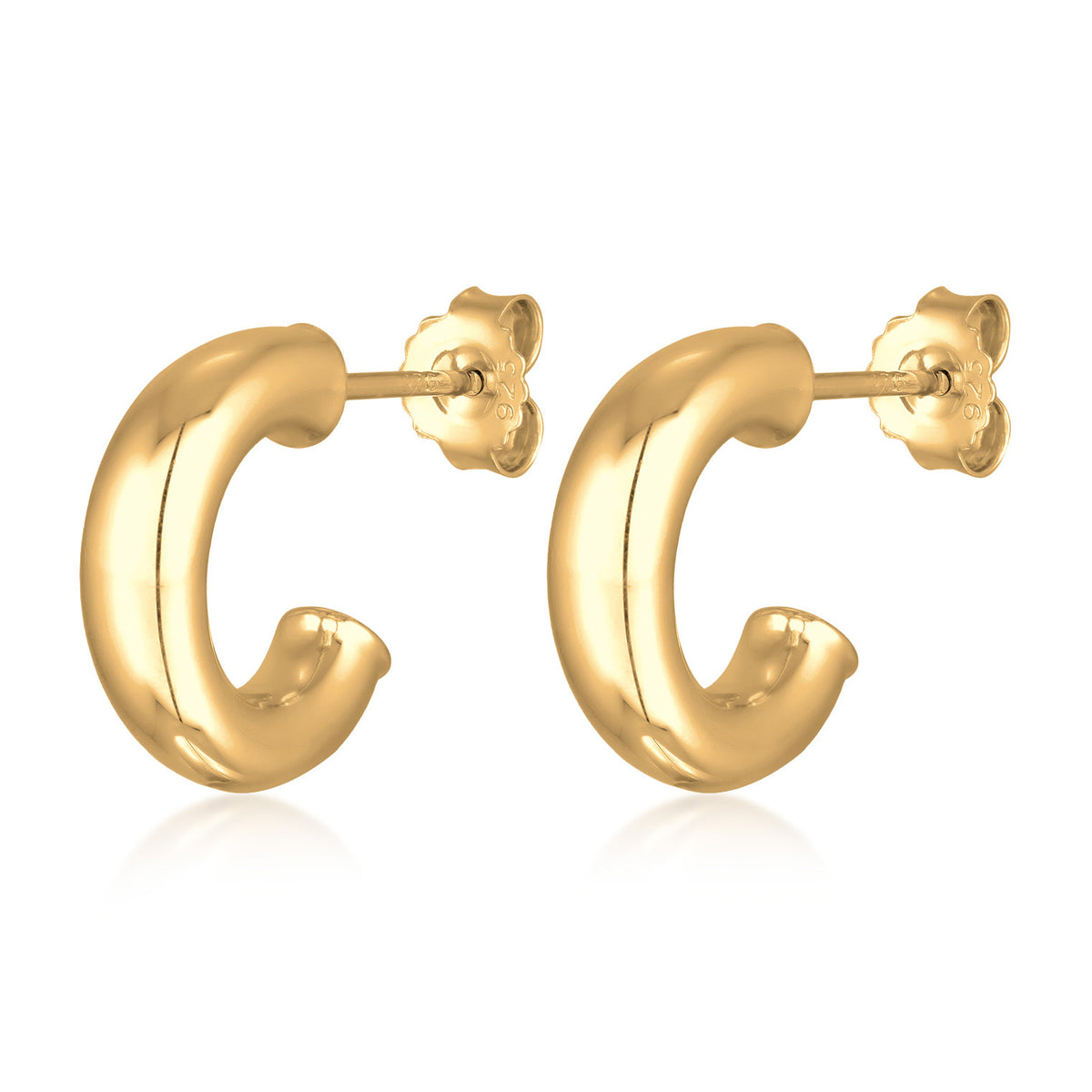 Gold - Elli | Creolen Stecker Mini | 925er Sterling Silber Vergoldet