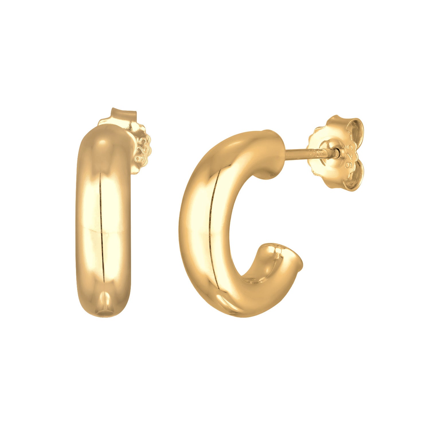 Gold - Elli | Creolen Stecker Mini | 925er Sterling Silber Vergoldet