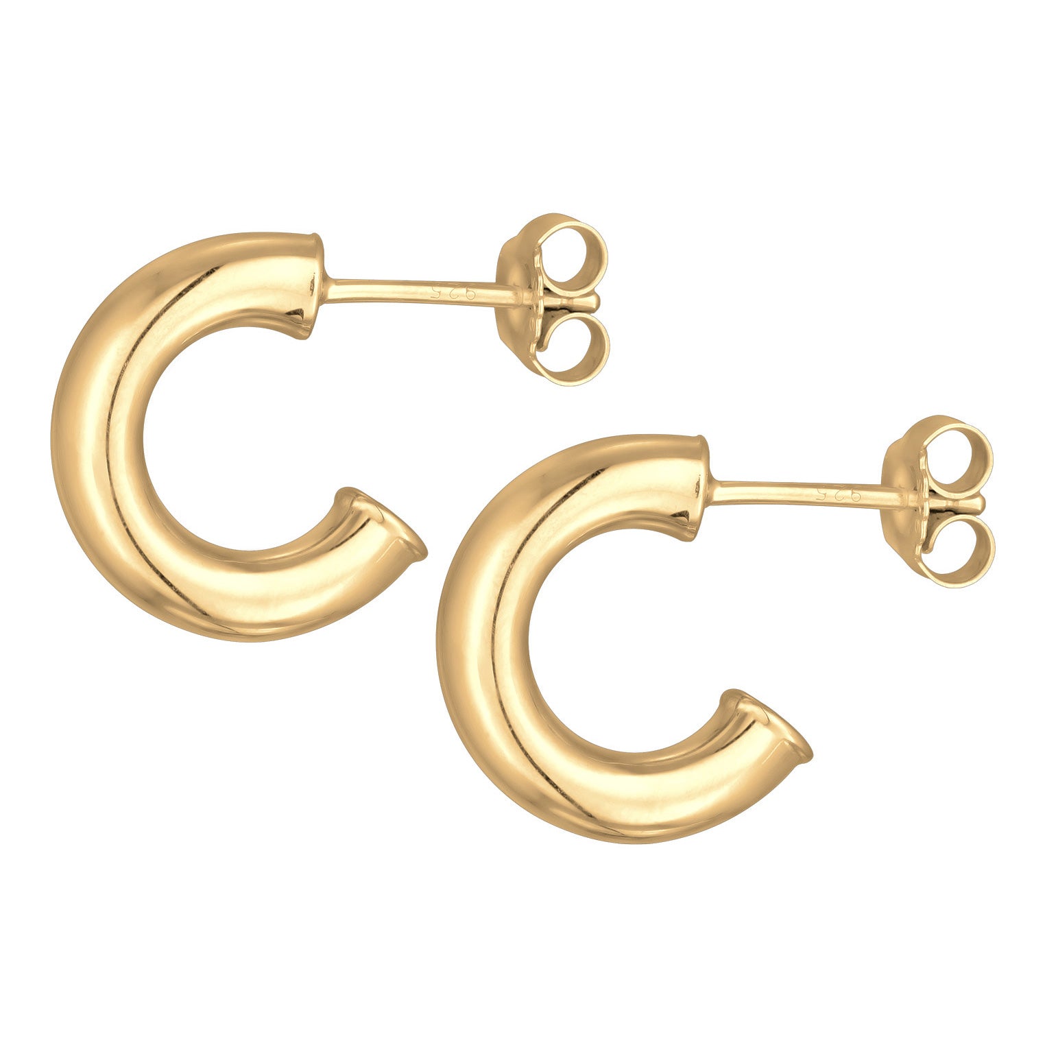 Gold - Elli | Creolen Stecker Mini | 925er Sterling Silber Vergoldet